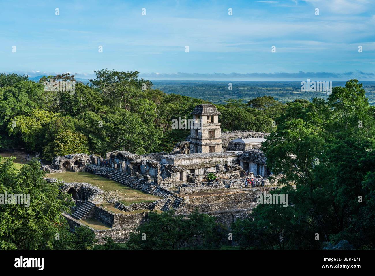 30 juillet 2018, Palenque, Chiapas, Mexique : le Palais dans les ruines de la ville maya de Palenque, Parc National de Palenque, Chiapas, Mexique. Un site classé au patrimoine mondial de l'UNESCO. (Crédit image : © Jon G. Fuller, Jr/VW pics via ZUMA Wire) Banque D'Images
