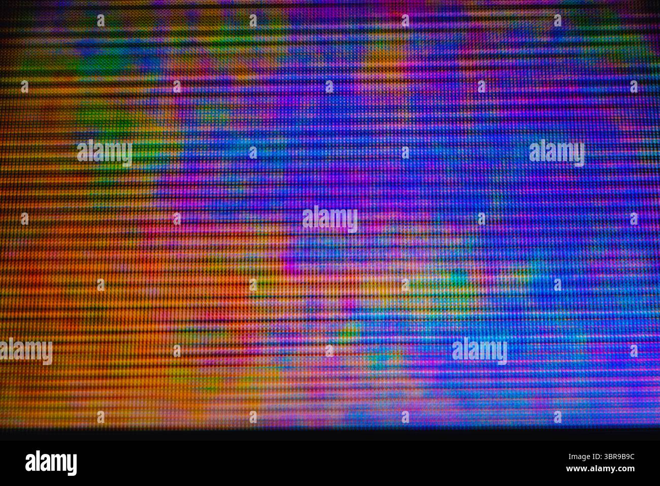 Problèmes d'écran - interférences de télévision numérique et analogique ou de moniteur Banque D'Images