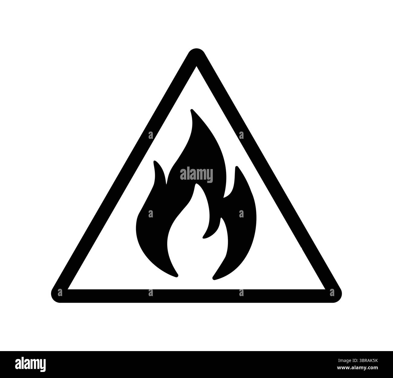 Cette image présente un panneau d'avertissement avec un symbole de flamme, mettant en évidence la sensibilisation au risque d'incendie. Utilisez ce graphique pour obtenir des consignes et des documents de sécurité. Illustration de Vecteur