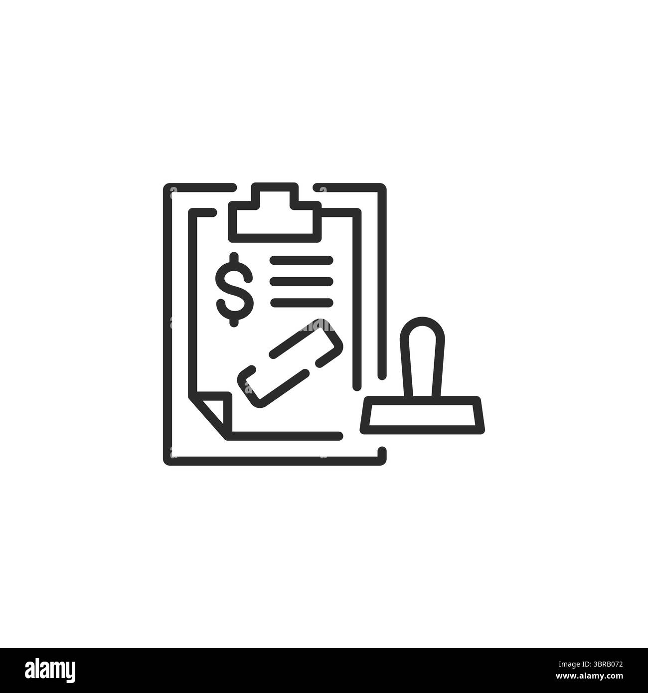 Icône d'approbation de facture Illustration de Vecteur
