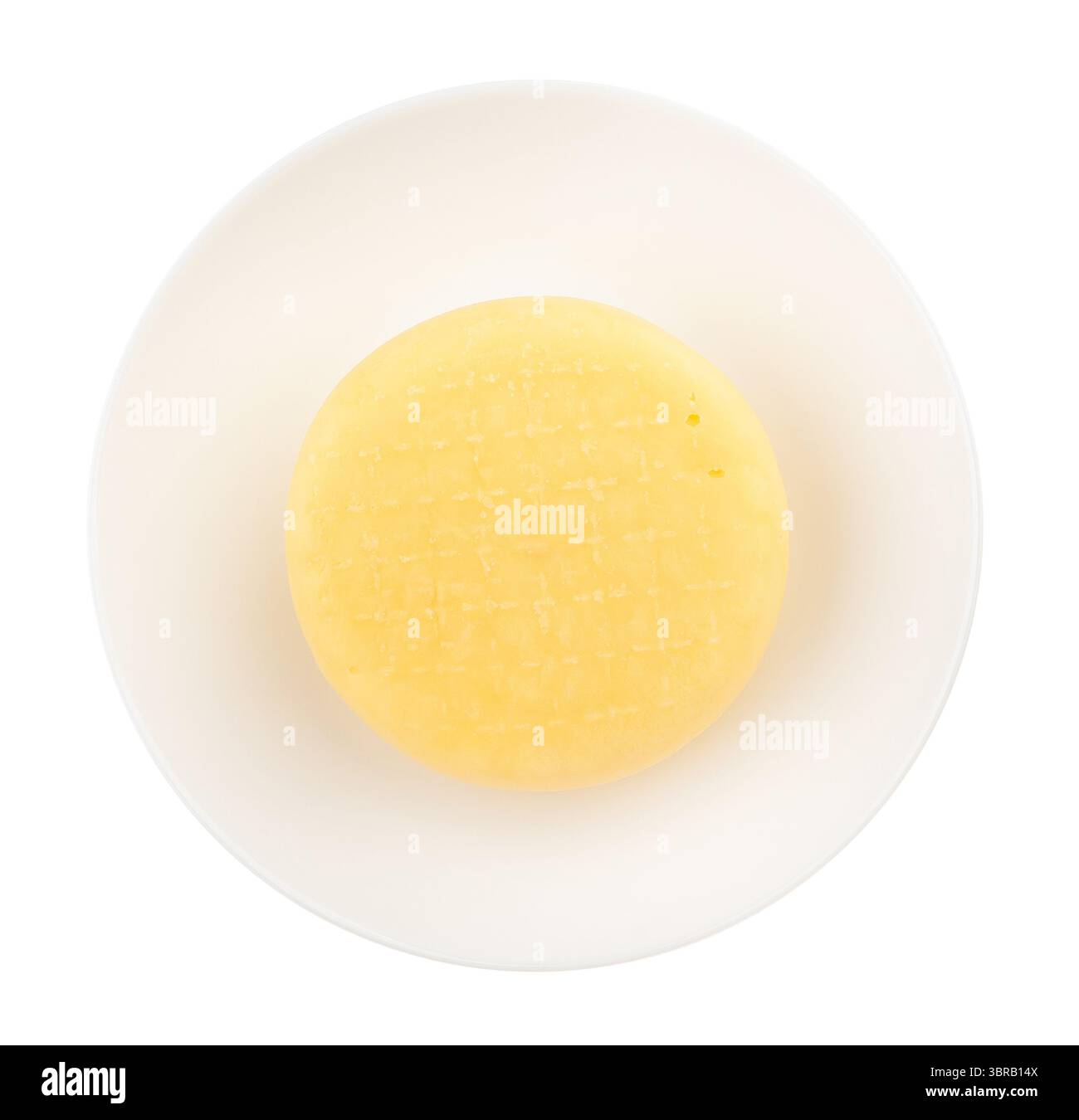 roue de chemin de fromage isolé sur blanc vue de dessus Banque D'Images