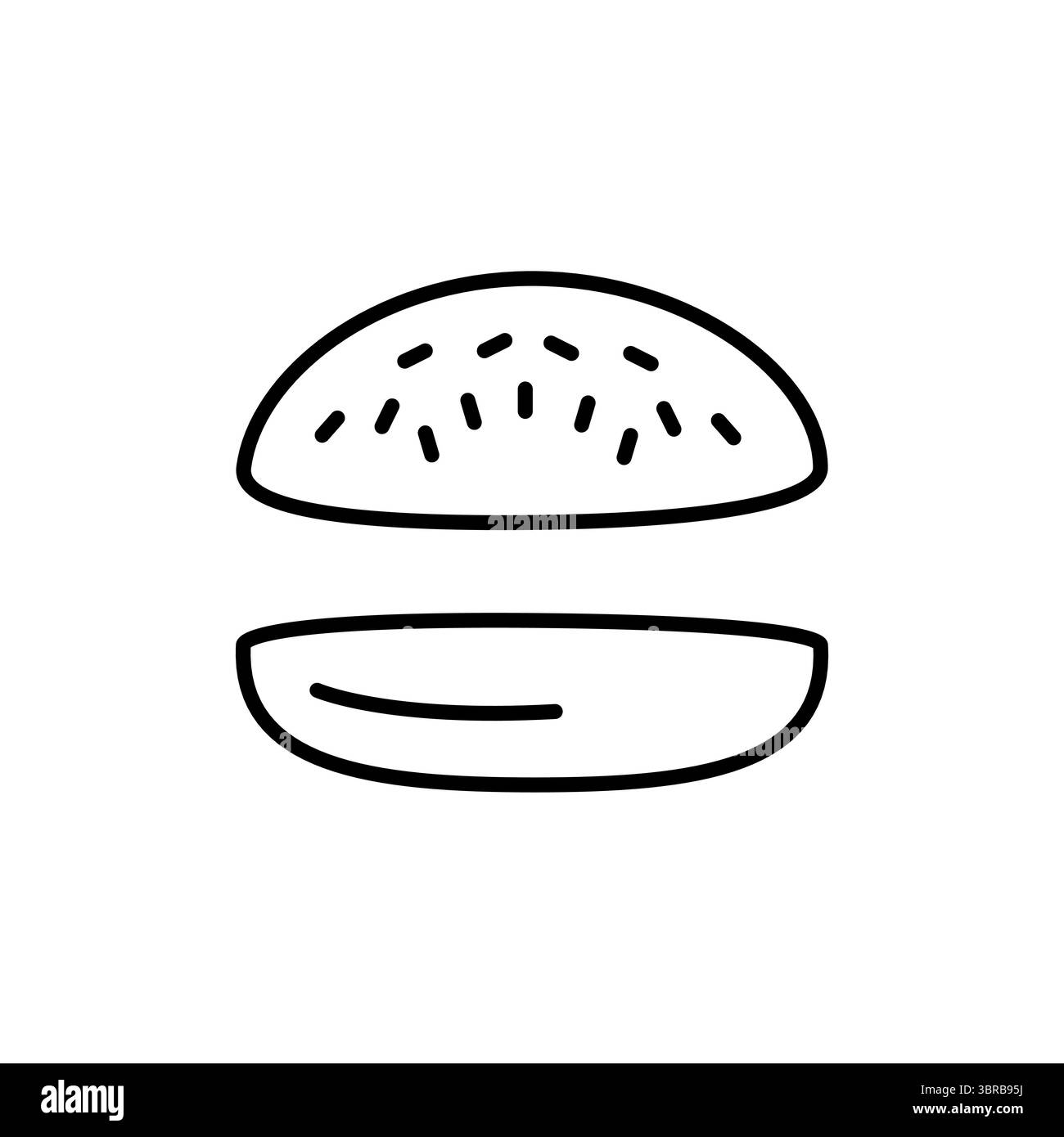 Icône hamburger Bun Illustration de Vecteur
