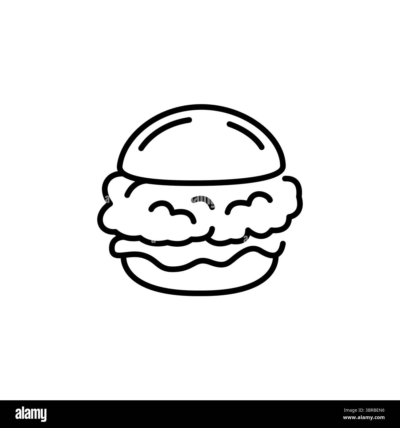 Icône hamburger au poulet Illustration de Vecteur