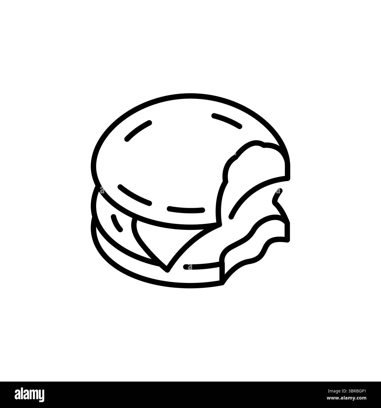 Icône Burger mordu Illustration de Vecteur