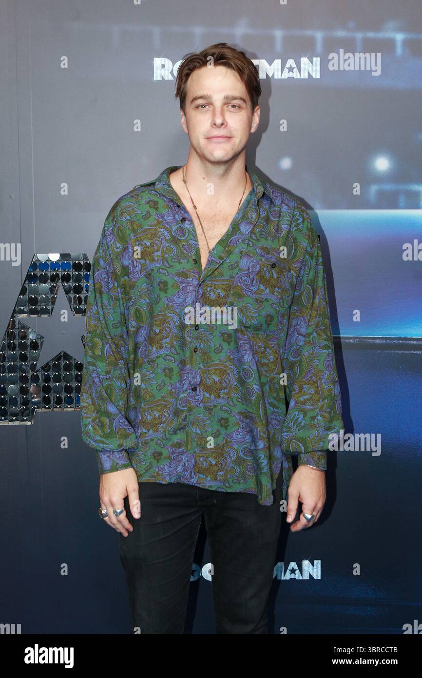 Tim Franklin arrive à la première Rocketman avec Taron Egerton et Dexter Fletcher. State Theatre, Sydney Australie Banque D'Images