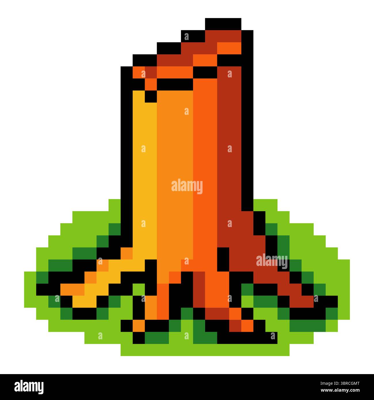 Souche d'arbre dans le style pixel art. Illustration de Vecteur