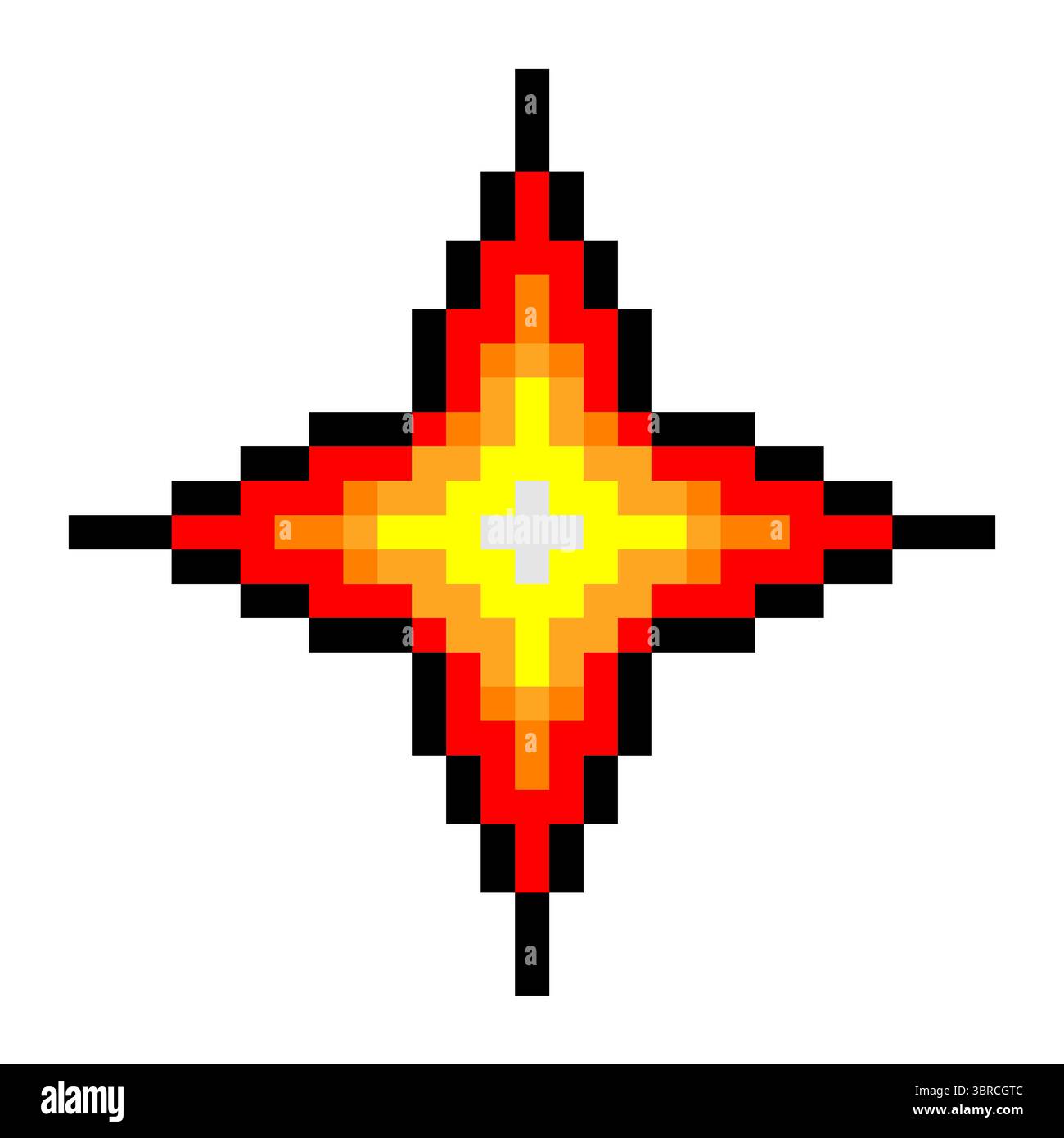 Étoile rouge étincelante dans le style pixel art Illustration de Vecteur