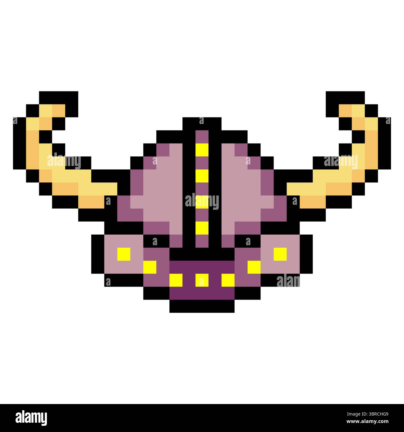 Casque Viking corné dans le style pixel art Illustration de Vecteur
