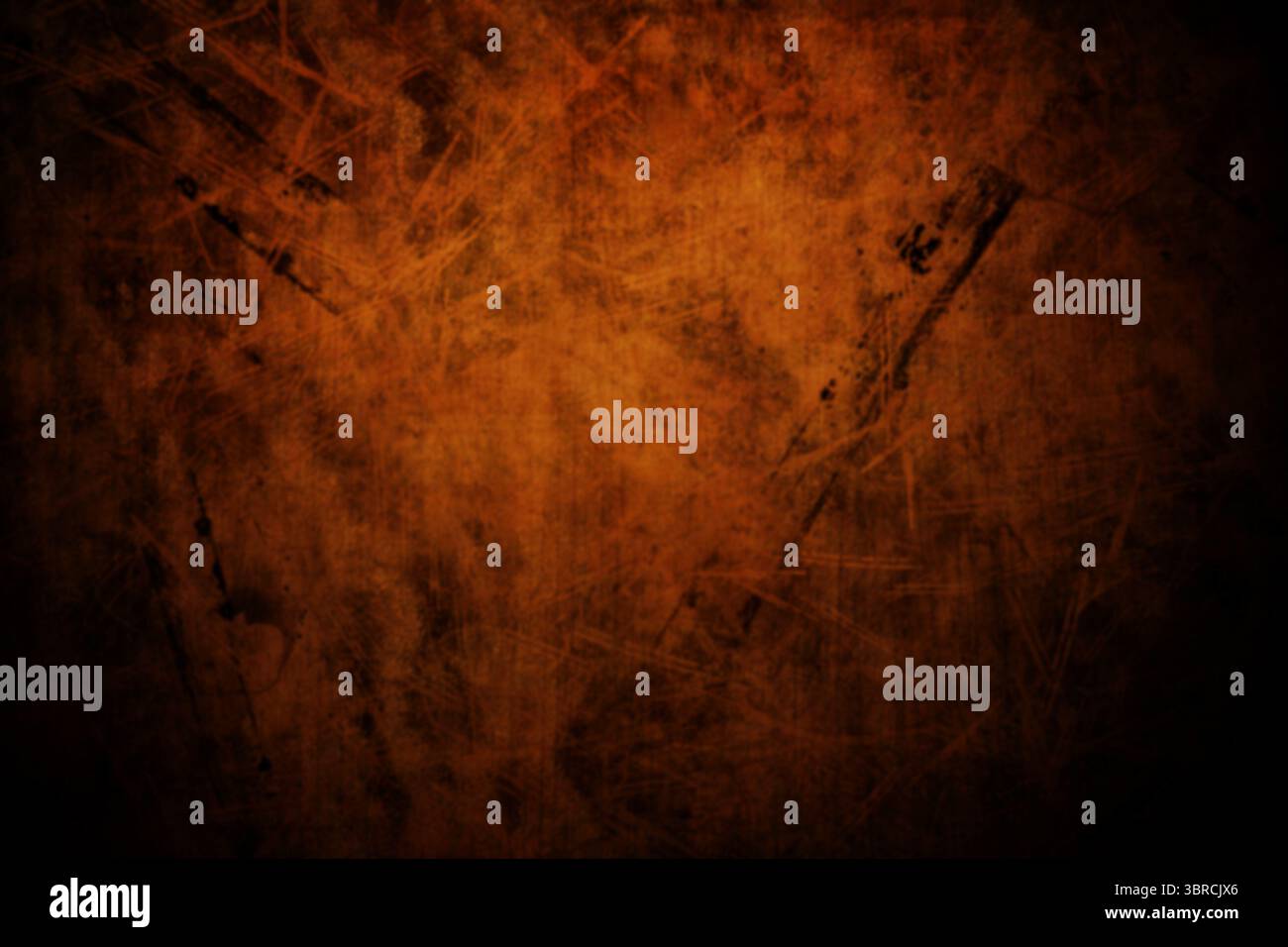 La texture grungy brun orange rayé présente des taches sombres et des taches décolorées dans un design plat Banque D'Images