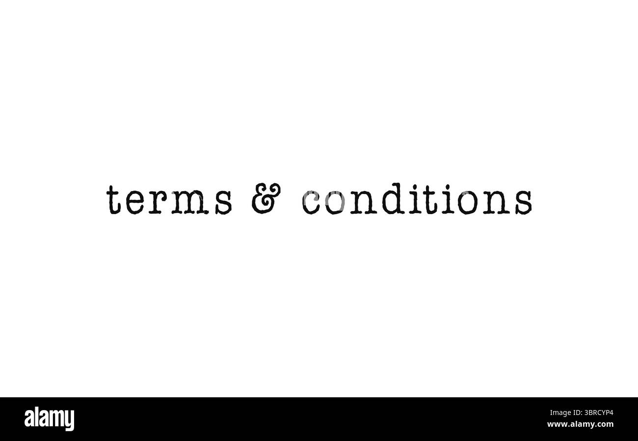 Message conditions générales sur fond blanc Banque D'Images