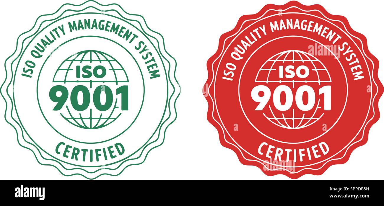 Ensemble de timbre de l'Organisation internationale de normalisation 9001 ensemble de normes populaires ISO. Enseigne certifiée du système de gestion. Illustration vectorielle Illustration de Vecteur