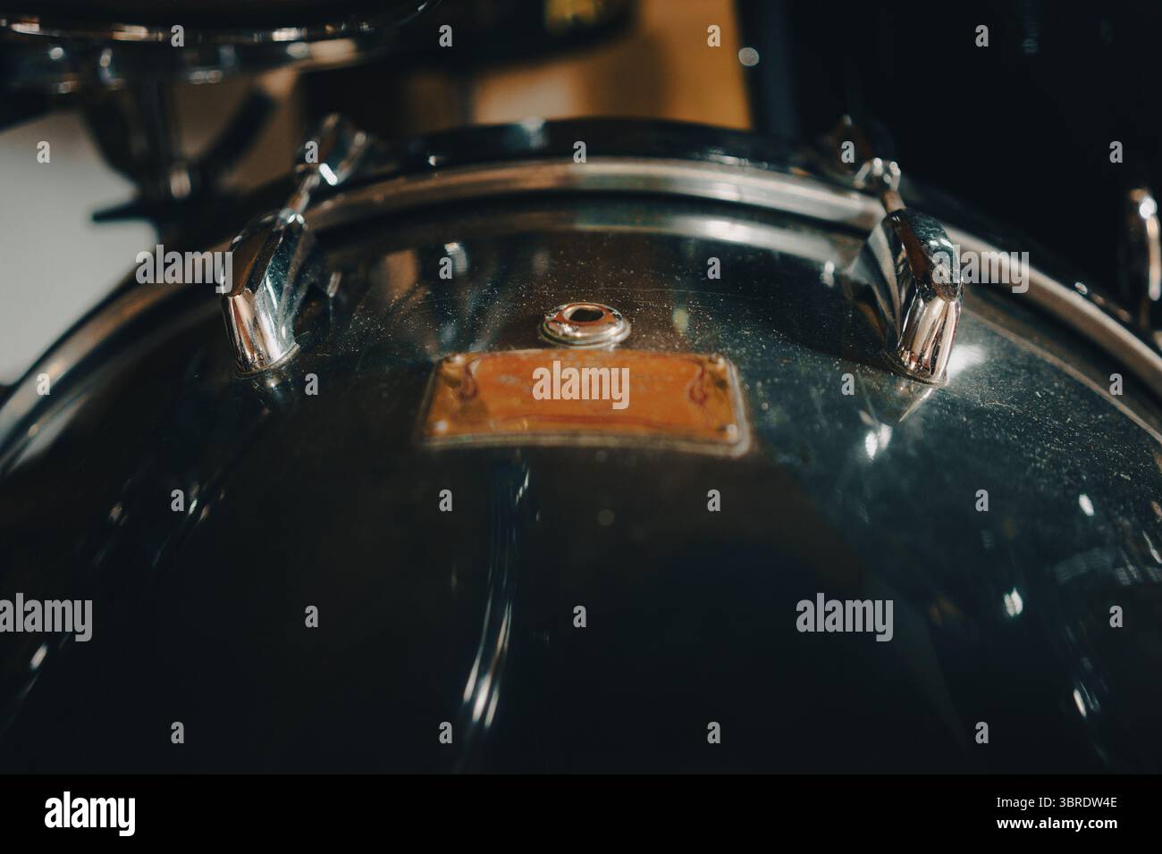 Top of Bass drum, cadre et cerceau détails. Banque D'Images