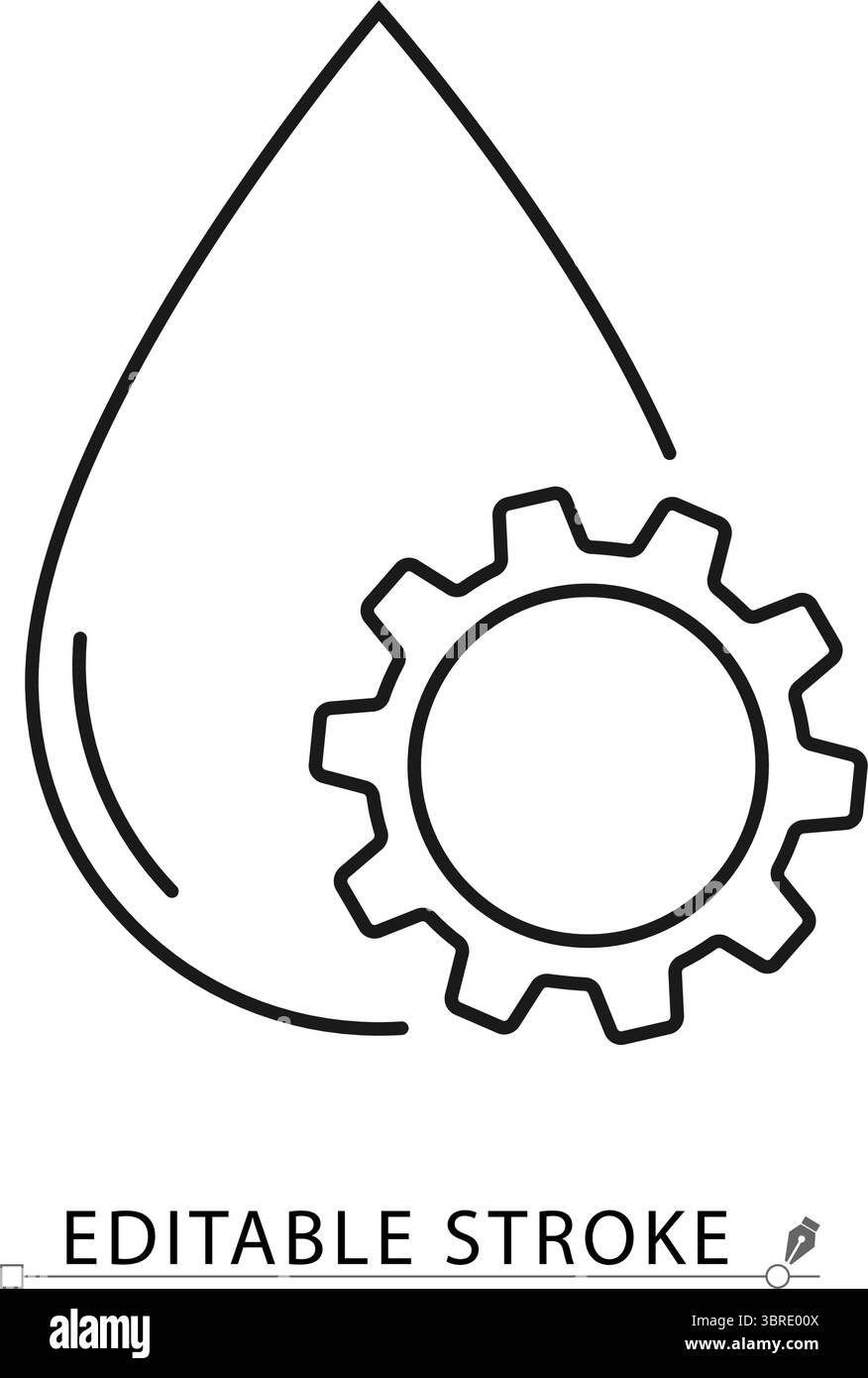 Une icône de test sanguin dans un style minimaliste avec trait modifiable. Goutte de diagnostic, analyse de la santé, fluide médical, traitement en laboratoire, recherche clinique Illustration de Vecteur