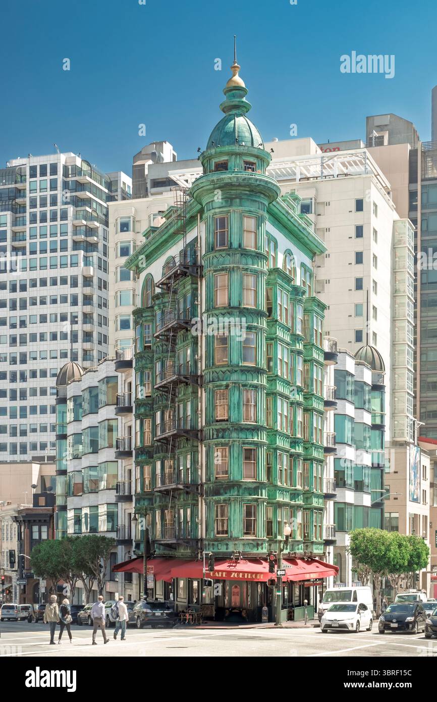 San Francisco, Californie, États-Unis ; avril 25, 2019. le Sentinel Building, monument conçu par l'architecte Alfred Henry Jacobs en 1907. Banque D'Images