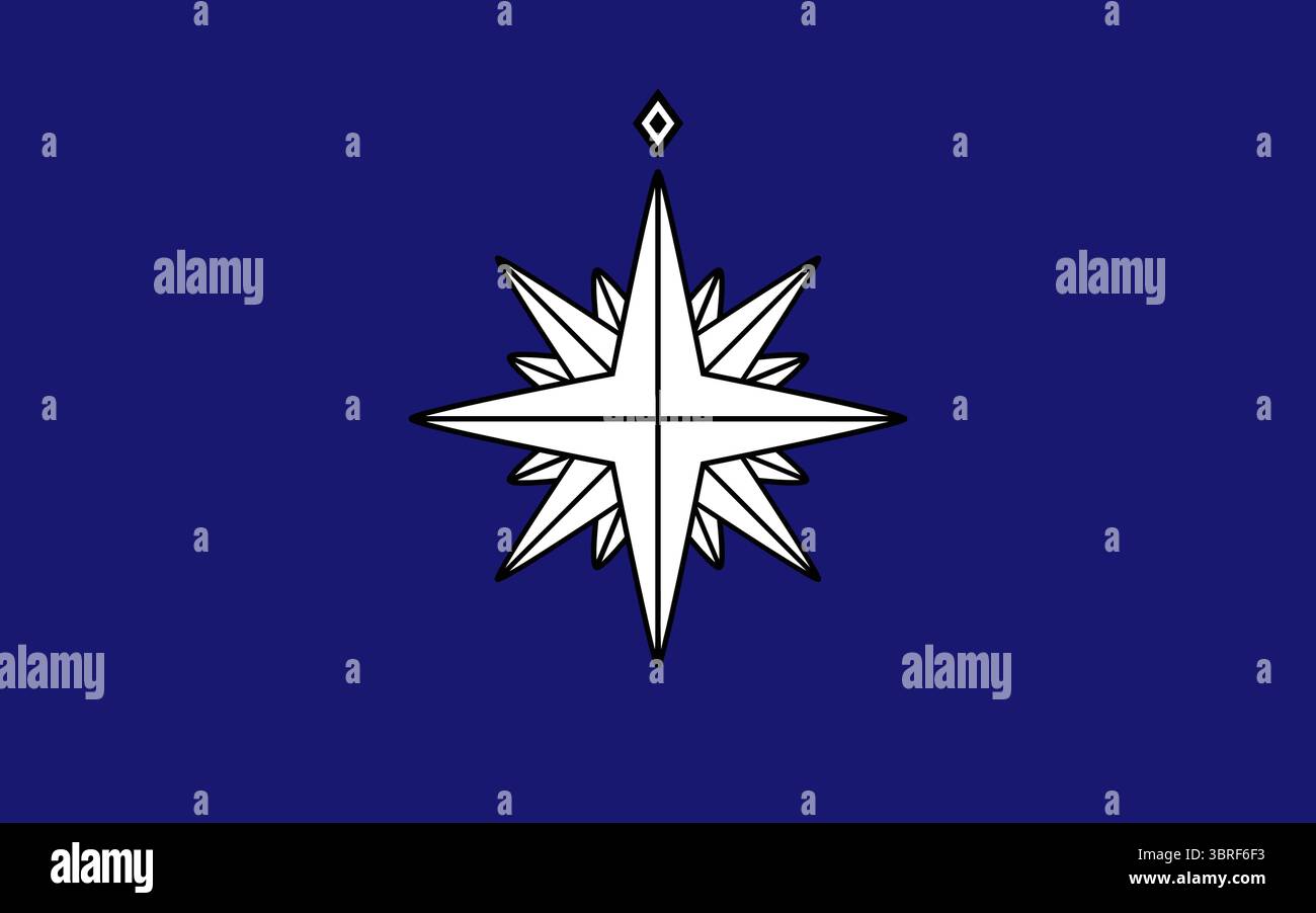 Drapeau des garde-côtes japonais - drapeau officiel de l'application de la loi maritime du Japon avec des bandes diagonales bleues sur fond blanc, vecteur d'enseigne navale Illustration de Vecteur