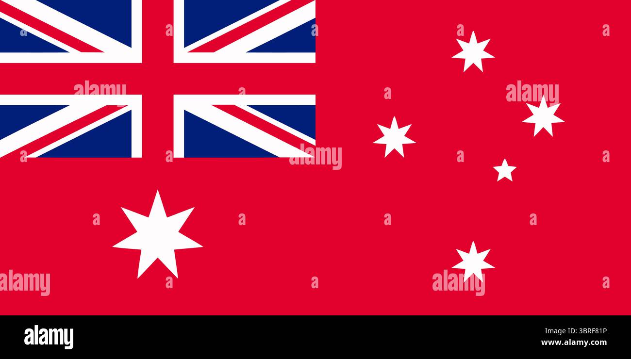 Civil Ensign of Australia – drapeau maritime civil officiel représentant Union Jack, Commonwealth Star et Southern Cross sur Blue Field Illustration de Vecteur