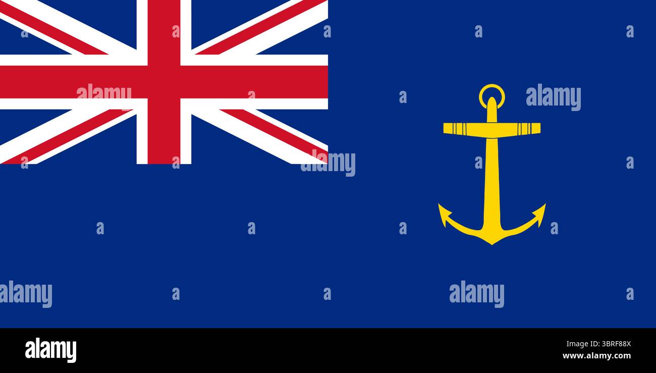 British Royal Fleet Auxiliary Ensign – drapeau blanc avec Union Jack dans le canton et bande verticale verte à la mouche, illustration vectorielle Illustration de Vecteur