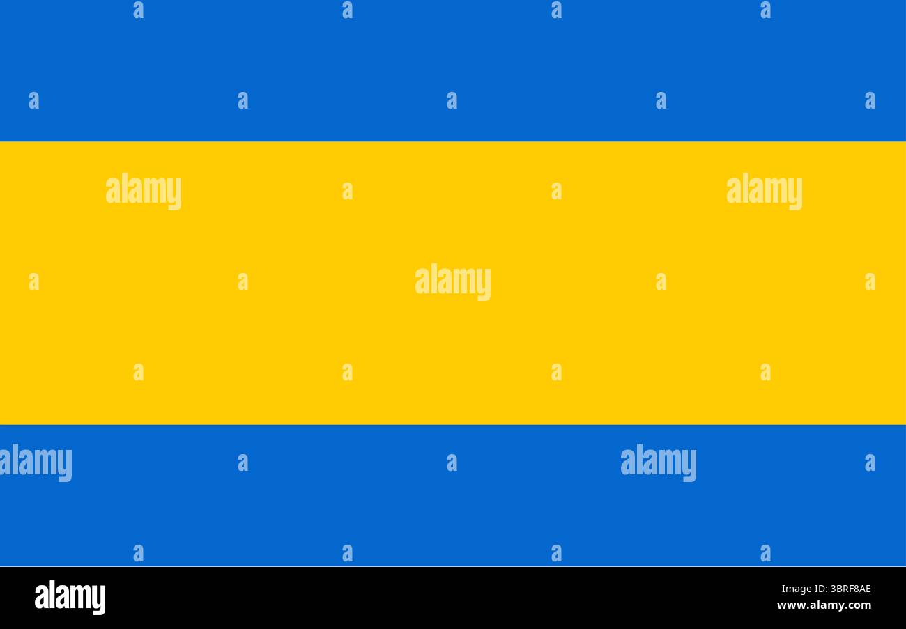 Drapeau de Piekary Śląskie, Pologne – drapeau municipal officiel de haute-Silésie avec bicolore horizontal blanc-jaune et armoiries, illustration vectorielle Illustration de Vecteur