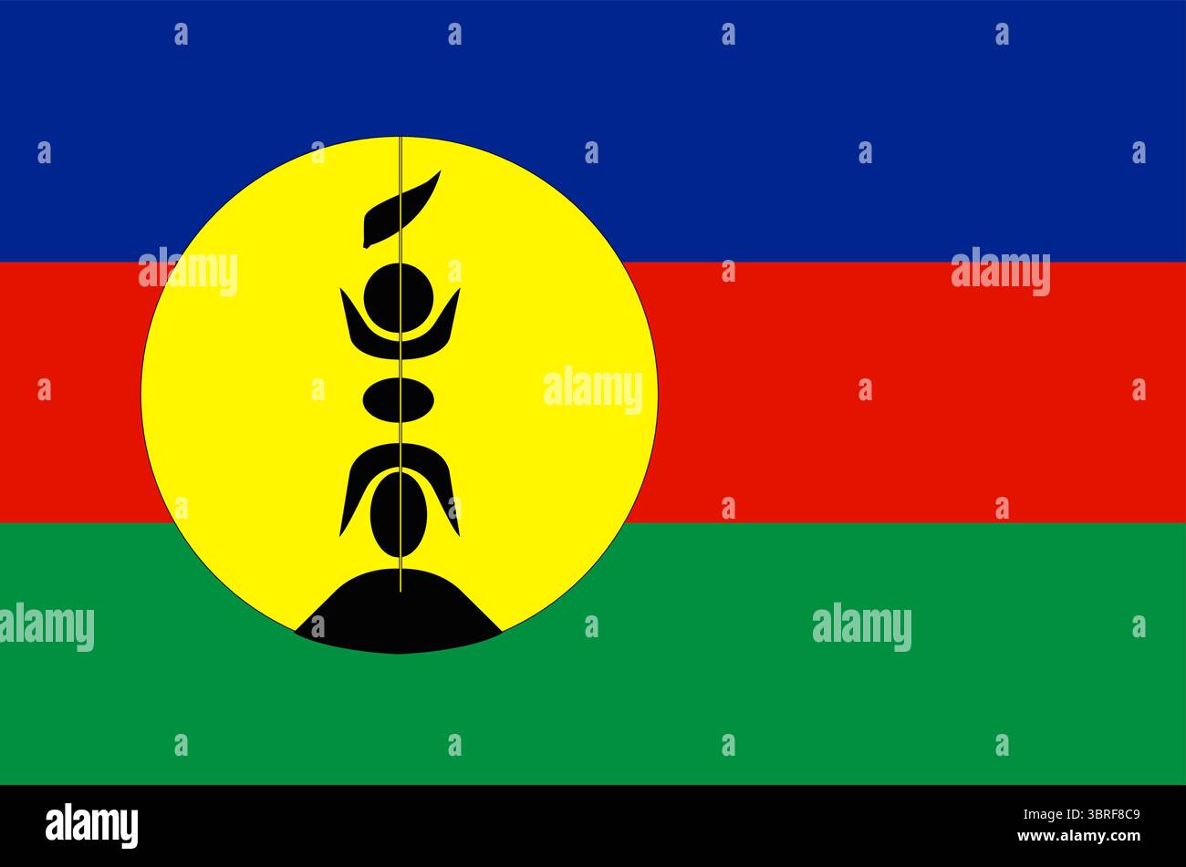 Drapeau Kanaka Maoli - drapeau hawaïen traditionnel avec des bandes vertes, rouges et jaunes, avec emblème des armoiries hawaïennes, symbole indigène d'Hawaï Illustration de Vecteur
