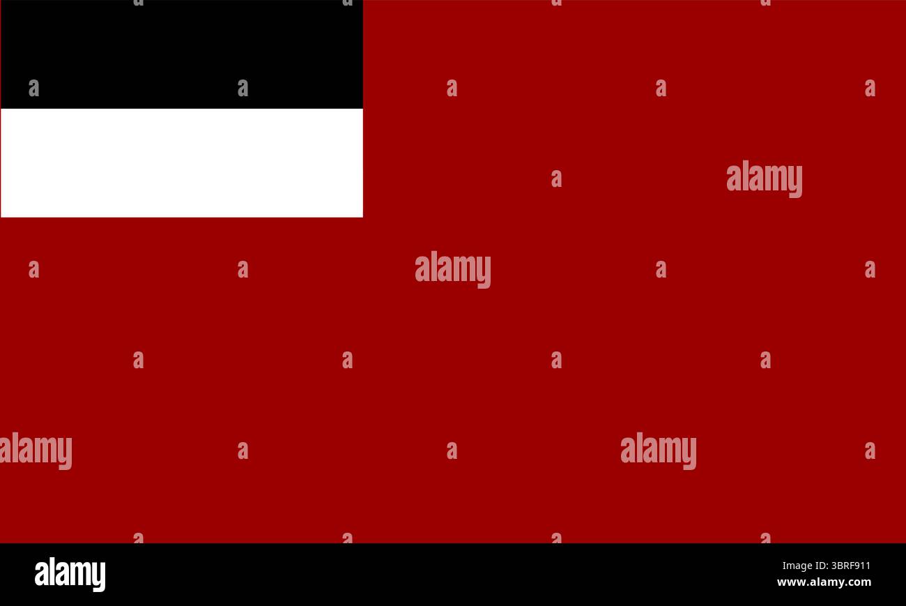 Drapeau de Géorgie 1990–2004 drapeau national de Géorgie avec fond rouge foncé et croix de canton noir et blanc utilisé pendant l'indépendance avant le courant Illustration de Vecteur