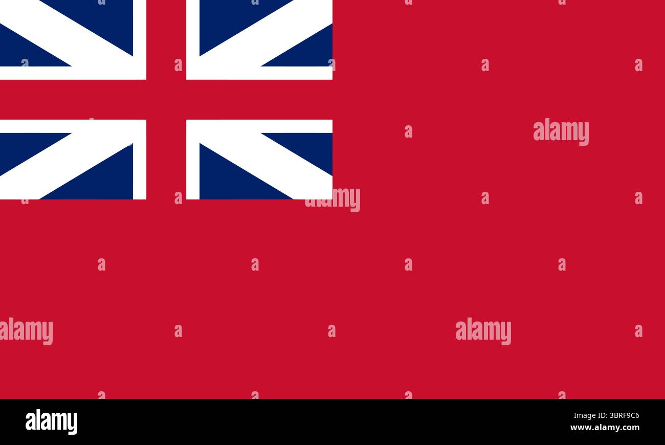 Red Ensign of Great Britain (1707-1800) – drapeau maritime britannique historique avec champ rouge et Union Jack dans le canton, illustration vectorielle de la marine Illustration de Vecteur