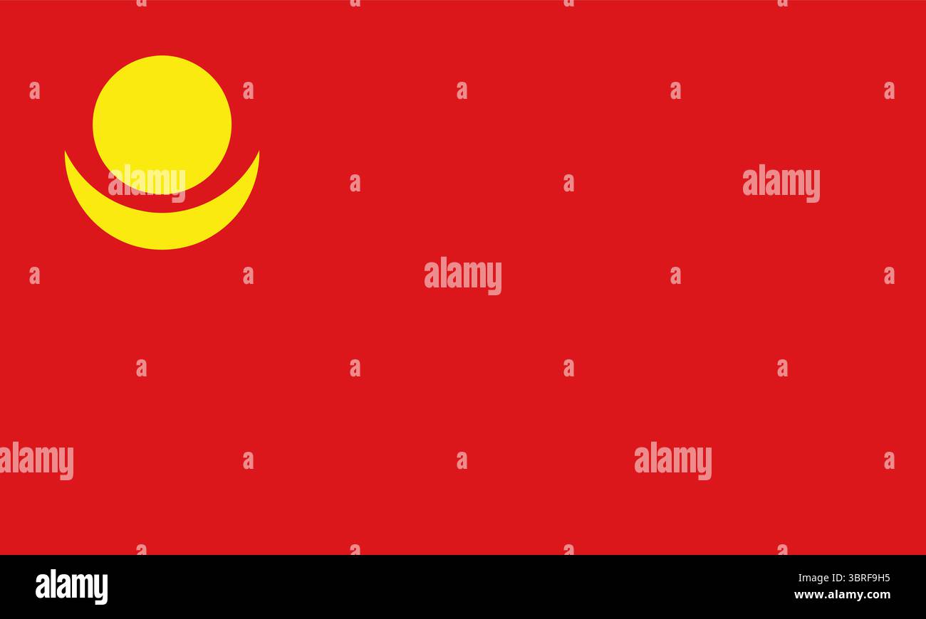 Drapeau de la République populaire mongole (1921-1924) – drapeau rouge communiste avec soyombo doré, symbole national de la Mongolie révolutionnaire, histori Illustration de Vecteur