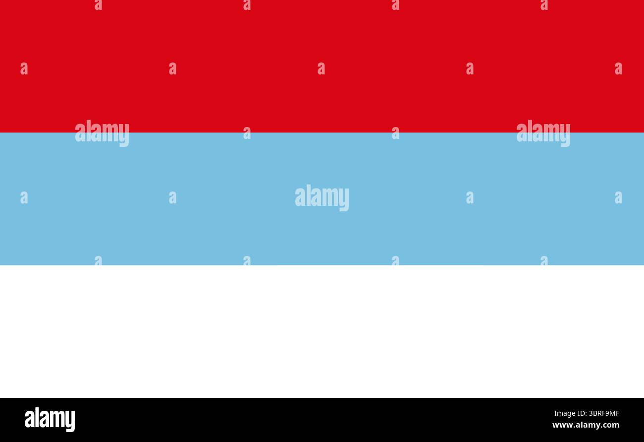 Drapeau du Monténégro (1993-2004) – tricolore horizontal rouge-bleu-blanc utilisé pendant l'ère de la République fédérale de Yougoslavie – drapeau monténégrin historique Illustration de Vecteur