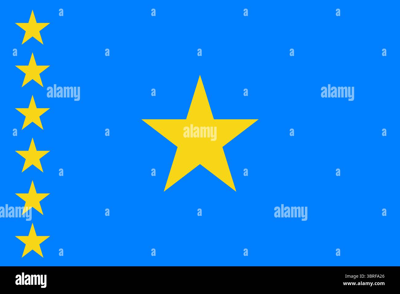 Drapeau de la République démocratique du Congo (2003-2006) – champ bleu ciel avec étoile jaune et bande rouge encadrée en jaune, ressortissant transitoire Illustration de Vecteur Drapeau de la République démocratique du Congo (2003-2006) – champ bleu ciel avec étoile jaune et bande rouge encadrée en jaune, ressortissant transitoire Illustration de Vecteur