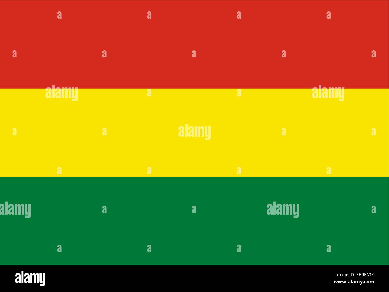 Drapeau de Bolivie – drapeau national tricolore avec armoiries, bandes horizontales rouge-jaune-vert, illustration vectorielle, symbole officiel de la Bolivie Illustration de Vecteur