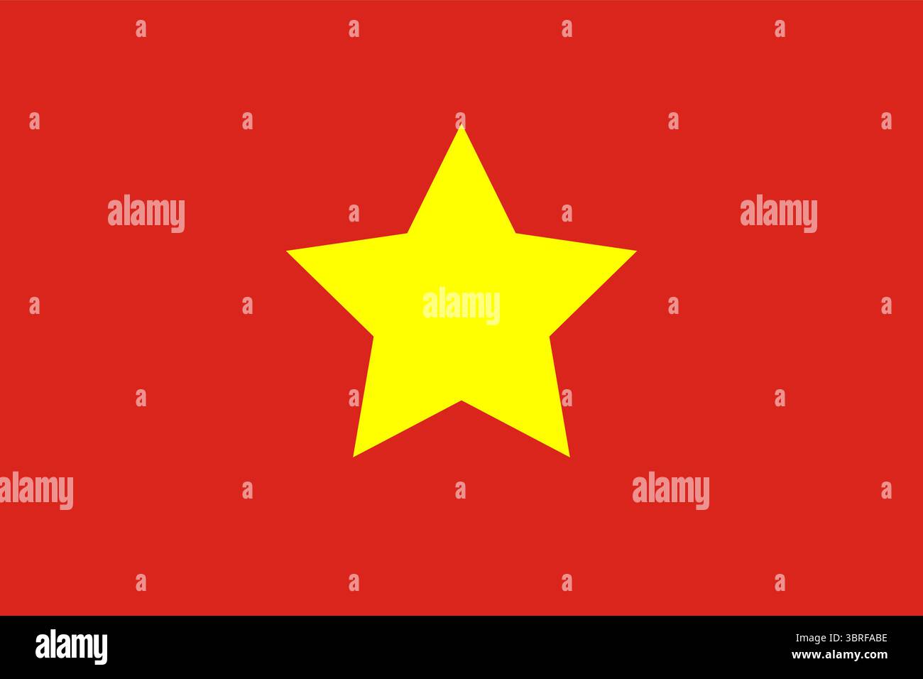 Drapeau du Nord-Vietnam (1945-1955) – champ rouge avec une grande étoile jaune à cinq branches au centre, bannière officielle de la République démocratique du Vietnam Illustration de Vecteur