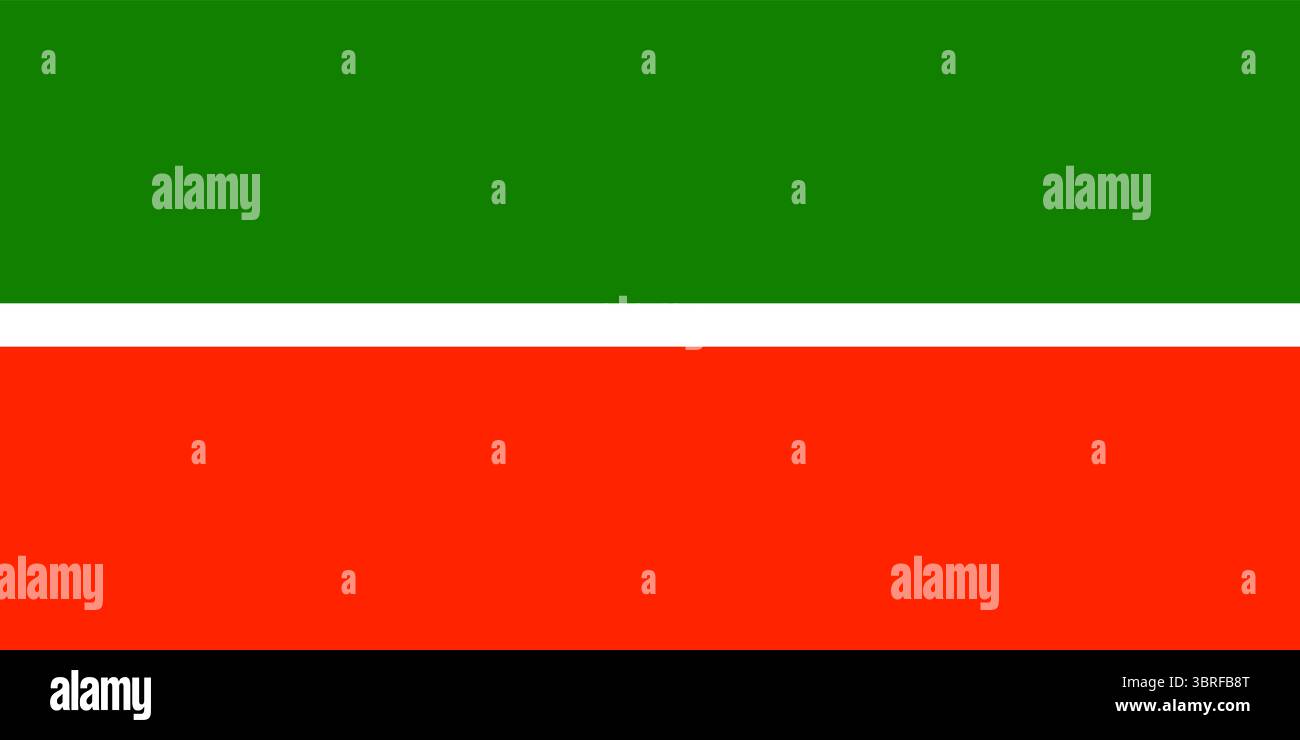 Drapeau du Tatarstan, Russie – bannière régionale officielle adoptée en 1991, avec des bandes horizontales vertes, blanches et rouges avec une signification symbolique Illustration de Vecteur