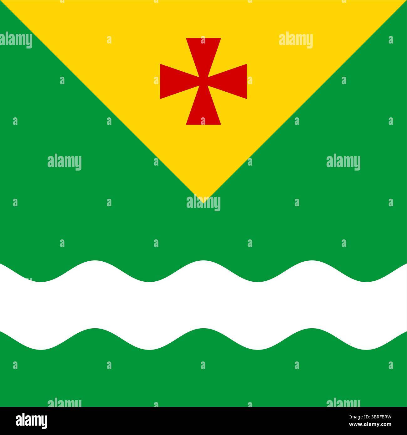 Drapeau de Novomyrhorod, Ukraine – drapeau officiel de la ville aux couleurs bleu et jaune symbolisant le patrimoine et l'identité locaux Illustration de Vecteur