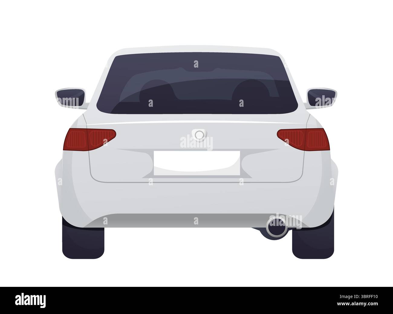 Vue arrière de voiture blanche sur fond blanc. Illustration vectorielle Illustration de Vecteur Vue arrière de voiture blanche sur fond blanc. Illustration vectorielle Illustration de Vecteur