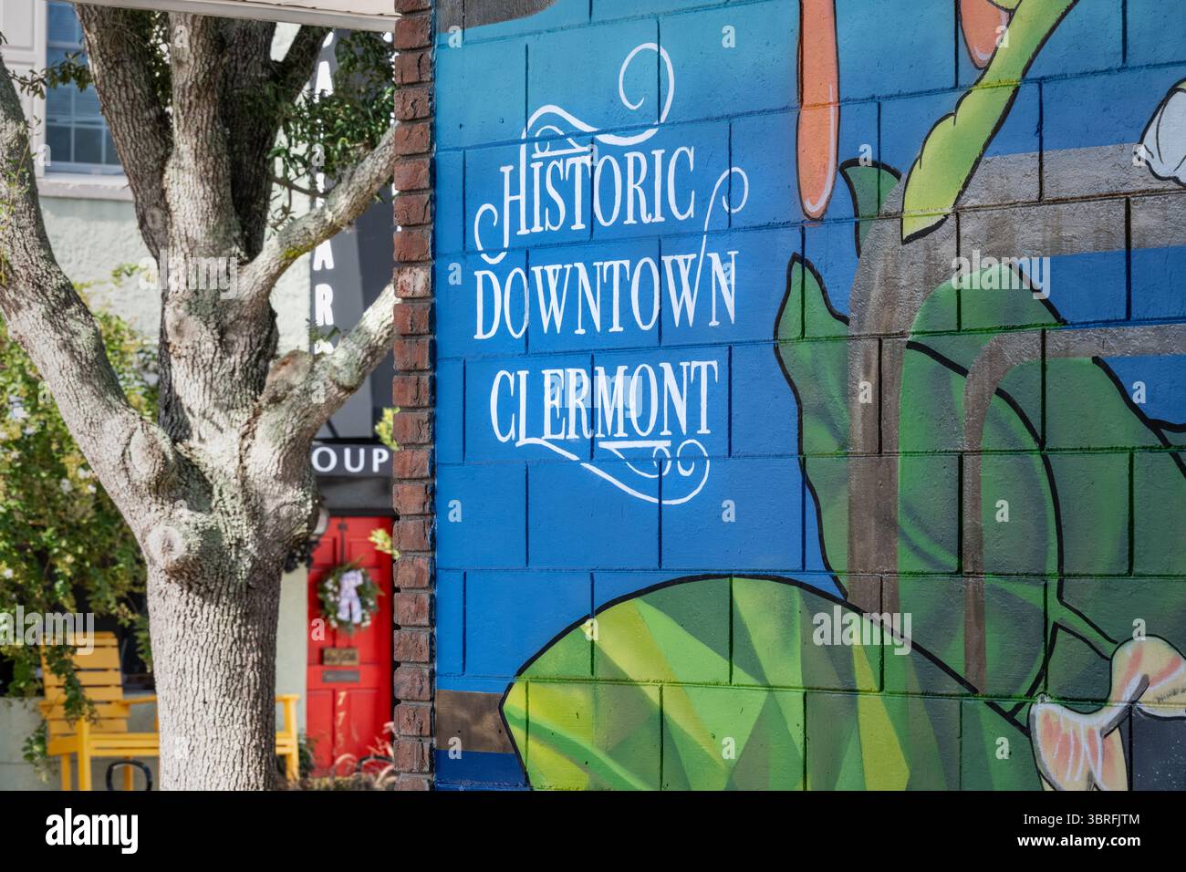 Murale peinte dans le centre-ville historique de Clermont, Floride. (ÉTATS-UNIS) Banque D'Images