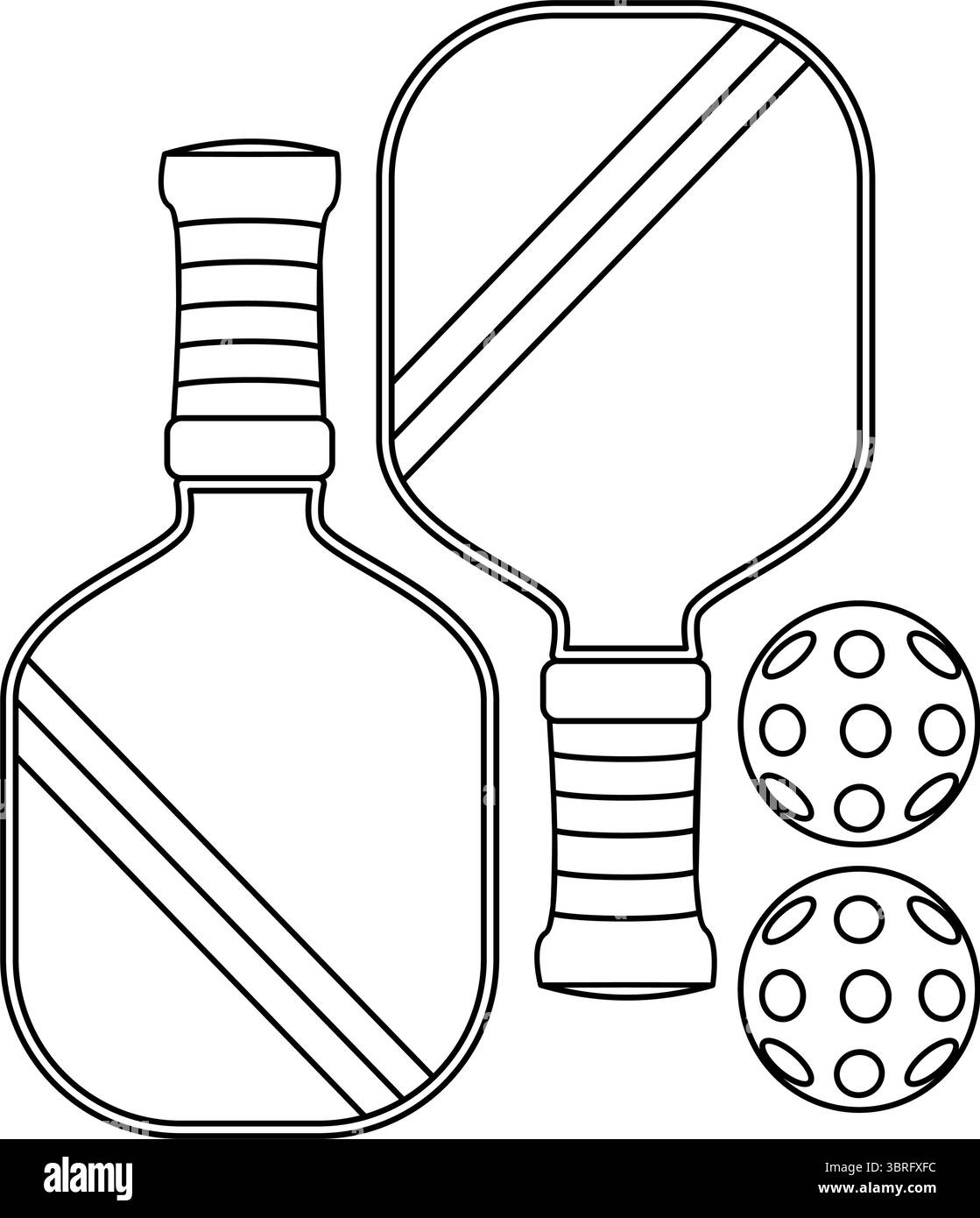 Équipement de Pickleball dans l'illustration vectorielle de style doodle Illustration de Vecteur