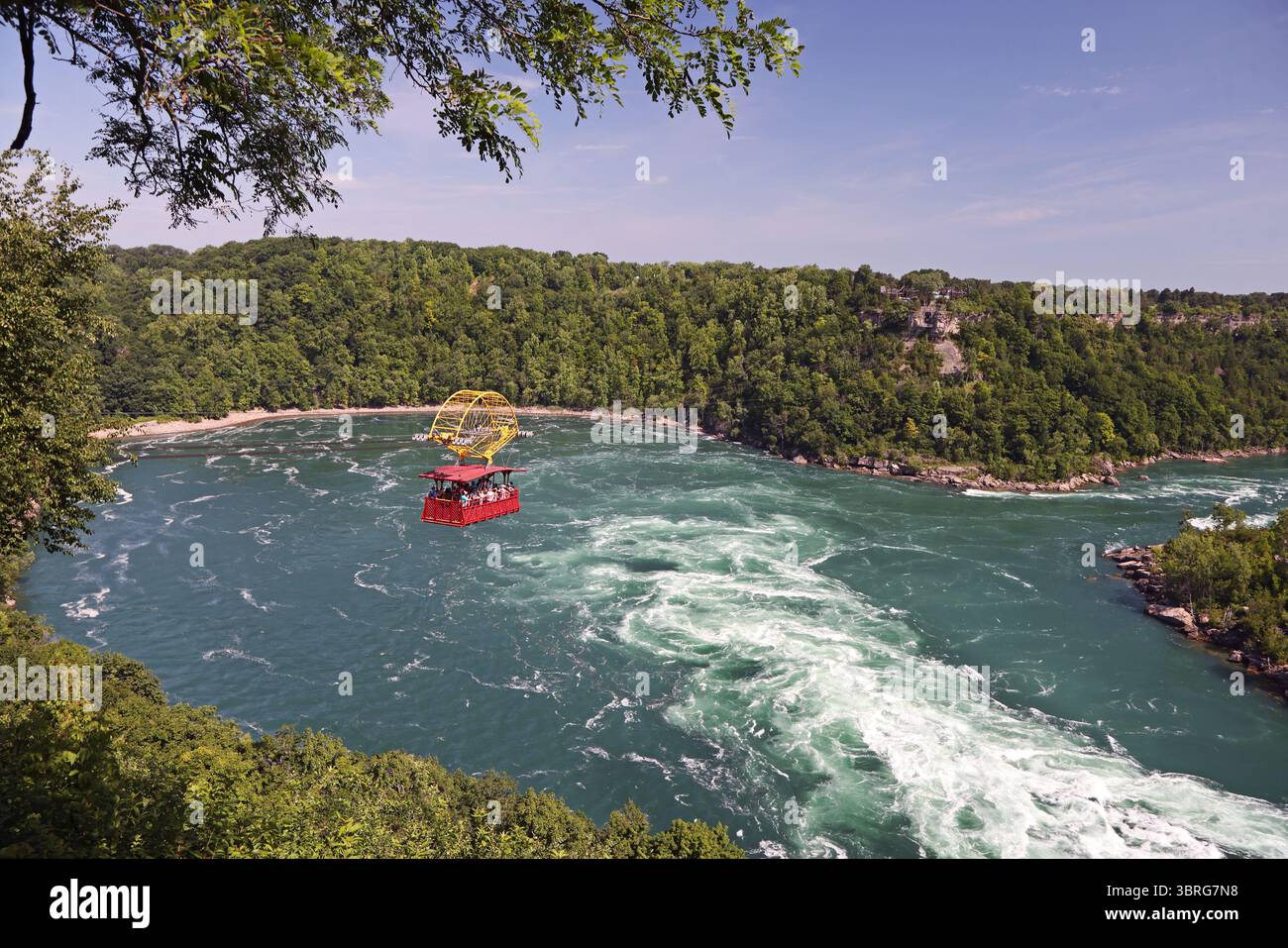 Aero Trolley car sur Niagara River Whirlpool Rapids en Ontario, Canada Banque D'Images