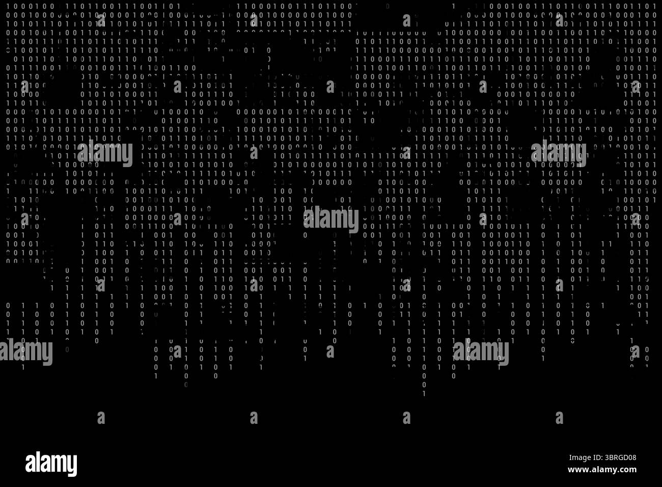 Ecran d'ordinateur avec nombres binaires Banque D'Images