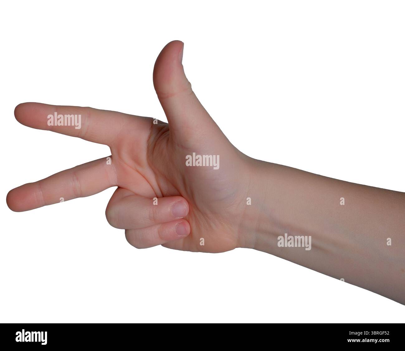 Une main forme un signe de paix, symbolisant l'unité et la tranquillité. Banque D'Images