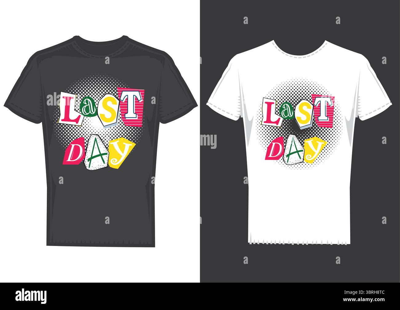 Design de t-shirts Last Day Illustration de Vecteur