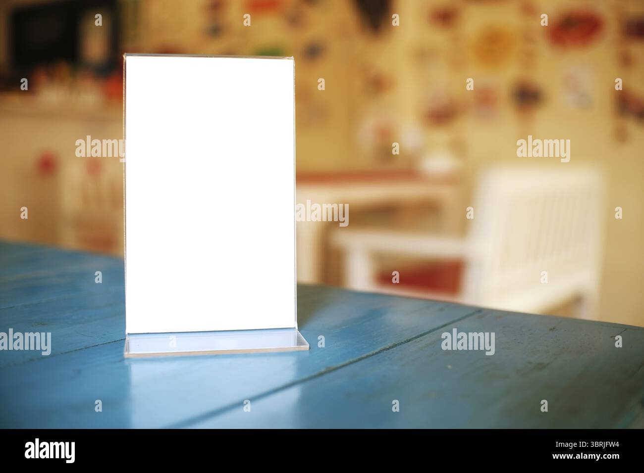 Cadre du menu espace pour la promotion marketing de texte sur table en bois au Bar restaurant café Banque D'Images