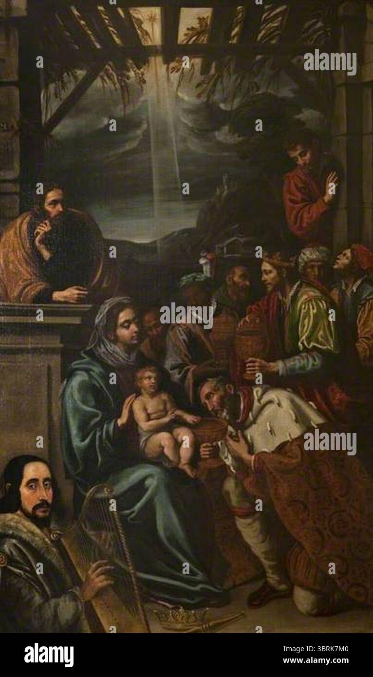Luis Tristán de Escamilla (1585-1624) - L'Adoration des Mages - PC.64 - Maison Pollok. Banque D'Images