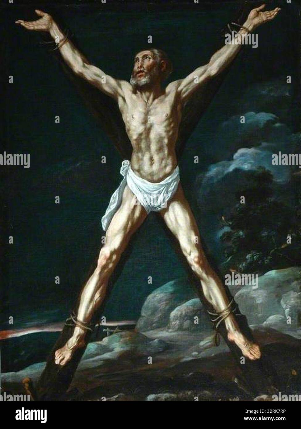 Luis Tristán de Escamilla (1585-1624) - le martyre de Saint André Banque D'Images