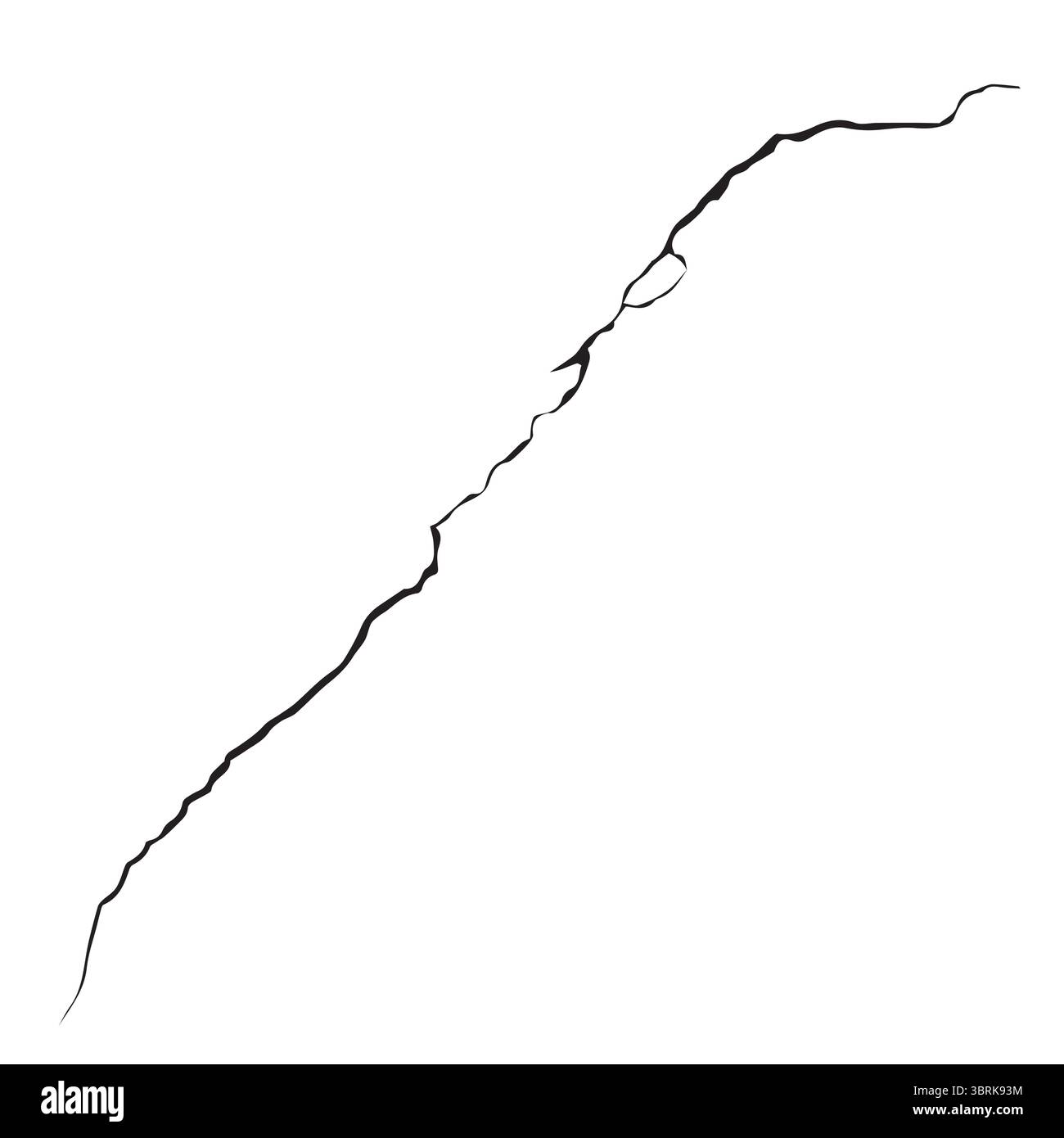 Fissure noire et texture de lignes brisées sur fond blanc Illustration de Vecteur