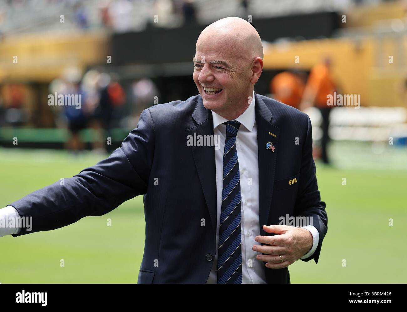 New Jersey, États-Unis. 13 juillet 2025. Gianni Infantino Président de la FIFA lors de la finale de la Coupe du monde des clubs de football Chelsea vs Paris Saint Germain au Metlife Stadium, New Jersey. Le crédit photo devrait se lire comme suit : David Klein/Sportimage crédit : Sportimage Ltd/Alamy Live News Banque D'Images