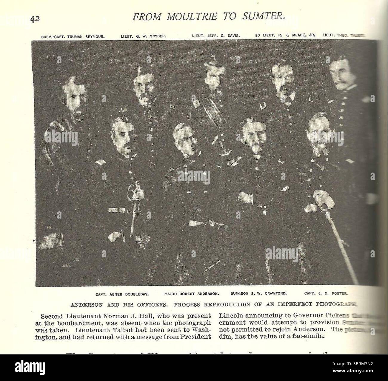 Le major Robert Anderson et ses officiers ft Sumpter Caroline du Sud. Banque D'Images