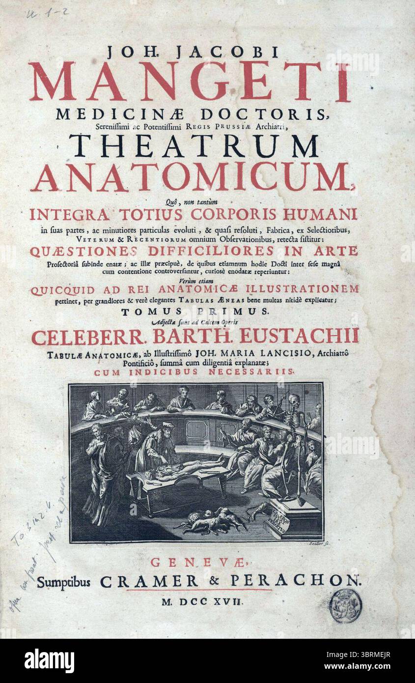 Manget, Jean Jacques – Theatrum anatomicum, 1717 Banque D'Images