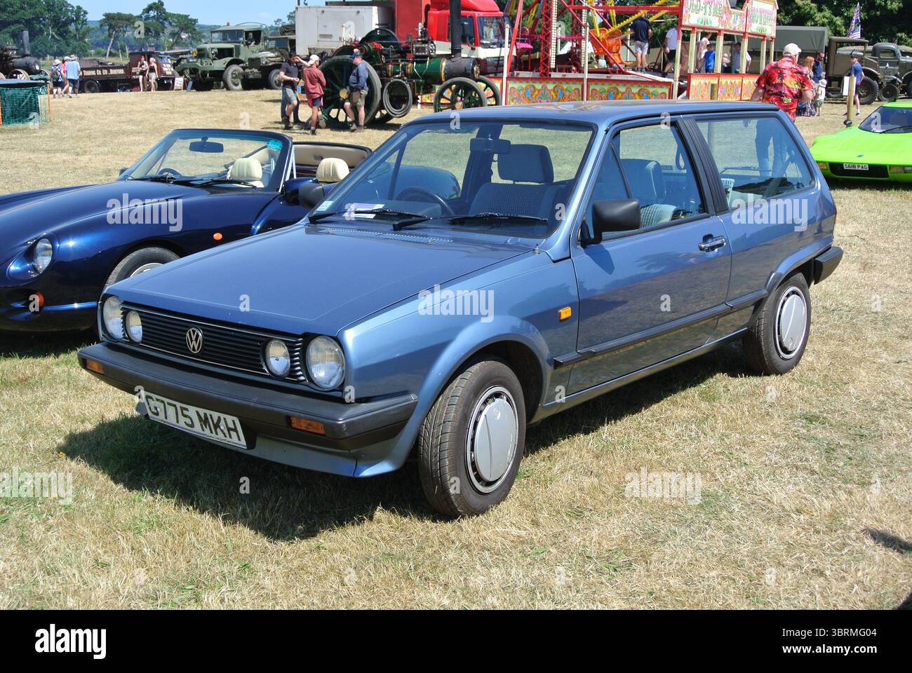 Une Volkswagen Polo 1989 stationnée au 50th Historic Vehicle Gathering, Powderham, Devon, Angleterre, Royaume-Uni. Banque D'Images