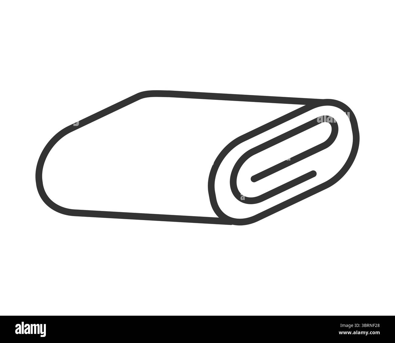 Illustration minimaliste d'art au trait de tissu plié, serviette ou tissu. Concept pour l'industrie textile, la décoration intérieure, l'hygiène ou les services de nettoyage. Utilisation en gra Illustration de Vecteur