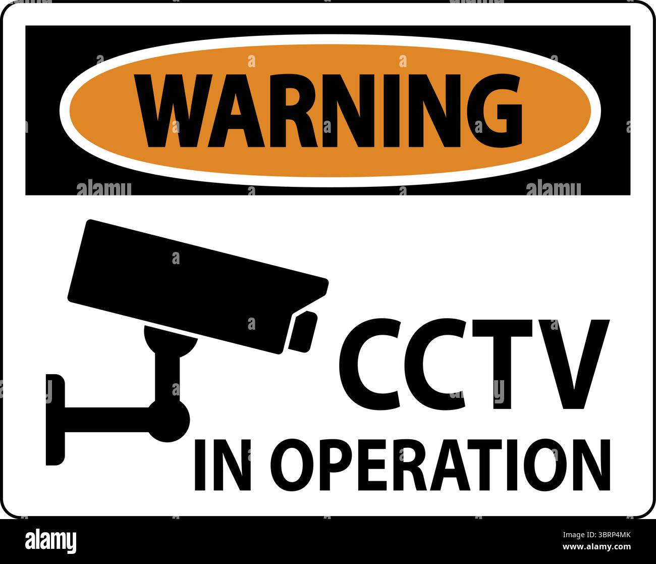 Panneau d'avertissement accrocheur indiquant que les caméras de vidéosurveillance fonctionnent. Idéal pour promouvoir la sensibilisation à la sécurité dans divers contextes. Illustration de Vecteur