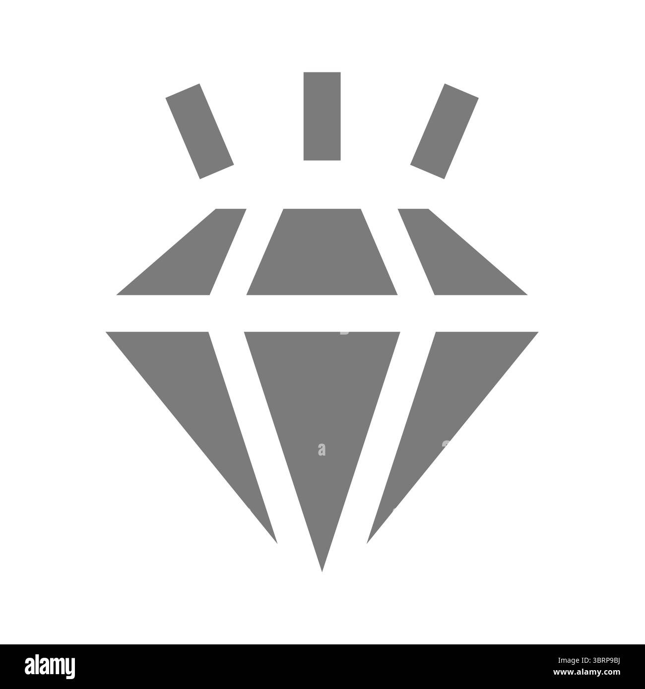 Icône de vecteur de diamant brillant. Pierre précieuse en cristal brillant et éclatant. Illustration de Vecteur